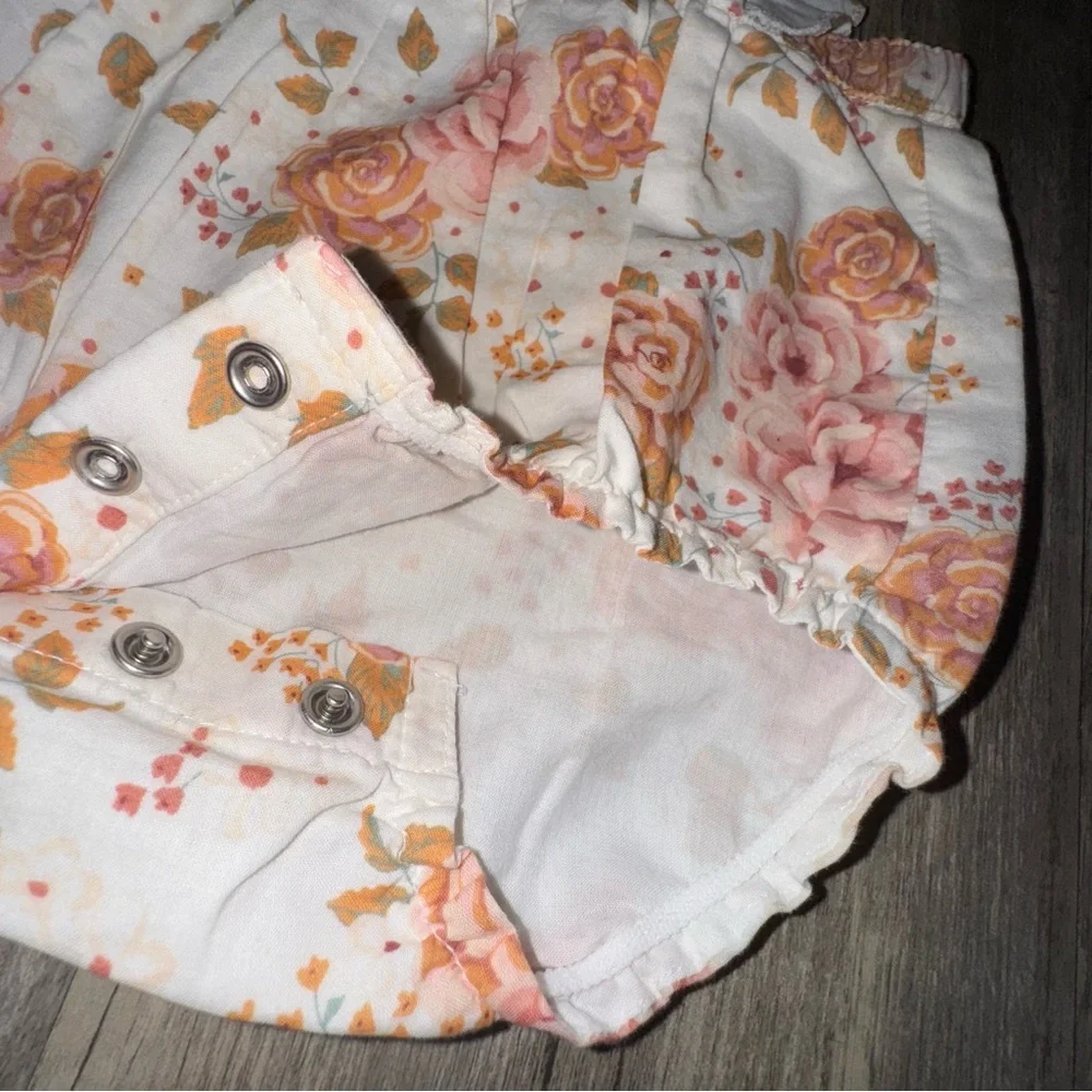 H&M Floral Baby Romper with Ruffle Straps